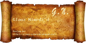 Glasz Nimród névjegykártya